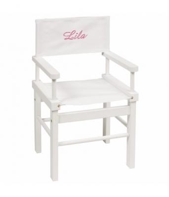 Fauteuil metteur en scène brodé Blanc